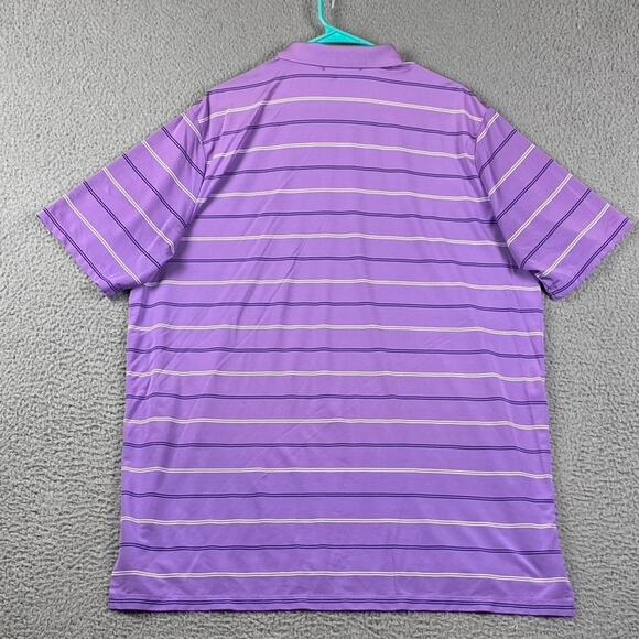 RLX Ralph Lauren Performance Golf Polo Shirt Men's XL Purple Striped Causal - Picture 7 of 9